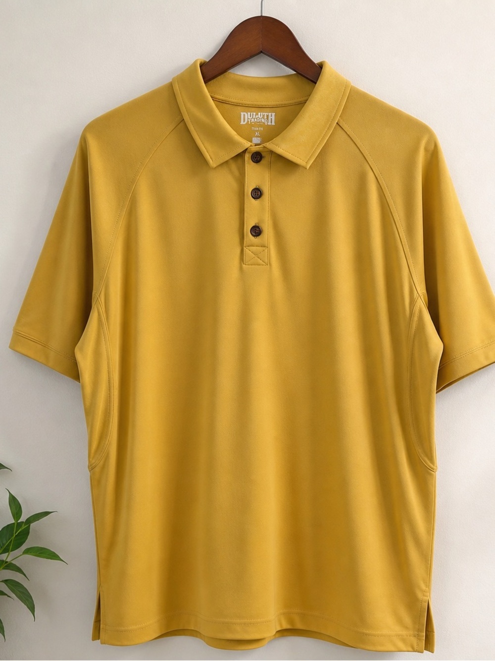 Duluth Trading Co Polo Shirt XL Trim Fit Mustard Yellow Performance